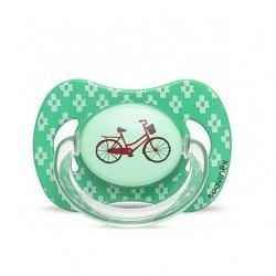 Smoczek fizjologiczny silikonowy 18m + Zielony Wanderlust - Suavinex