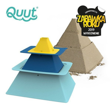 Quut, Zestaw 3 foremek do piasku Piramida Pira Vintage Blue + Deep Blue + Mellow Yellow